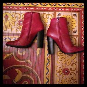 Steve Madden leather red boots